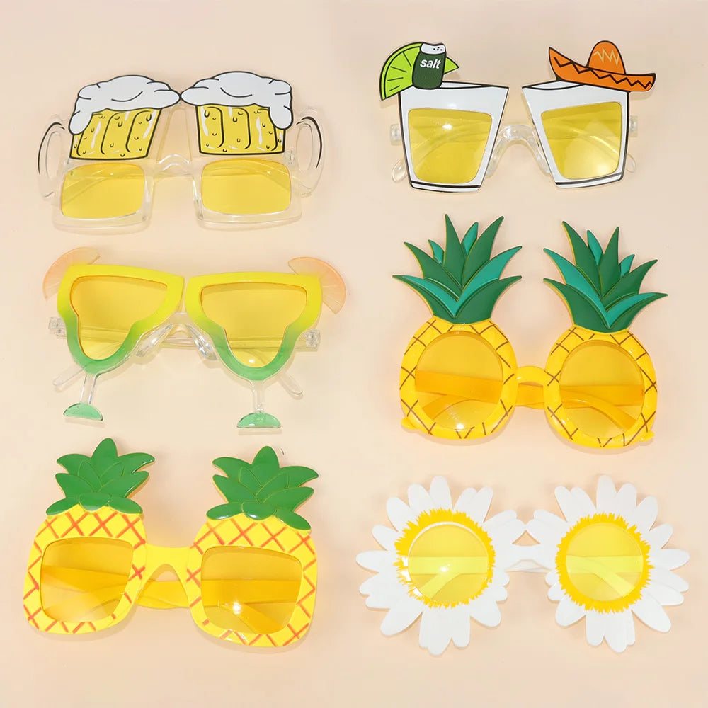 Tropical Luau Party Glasses Photo Props Set