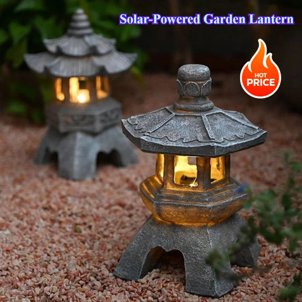 Solar Powered Garden Sculpture with LED Light
