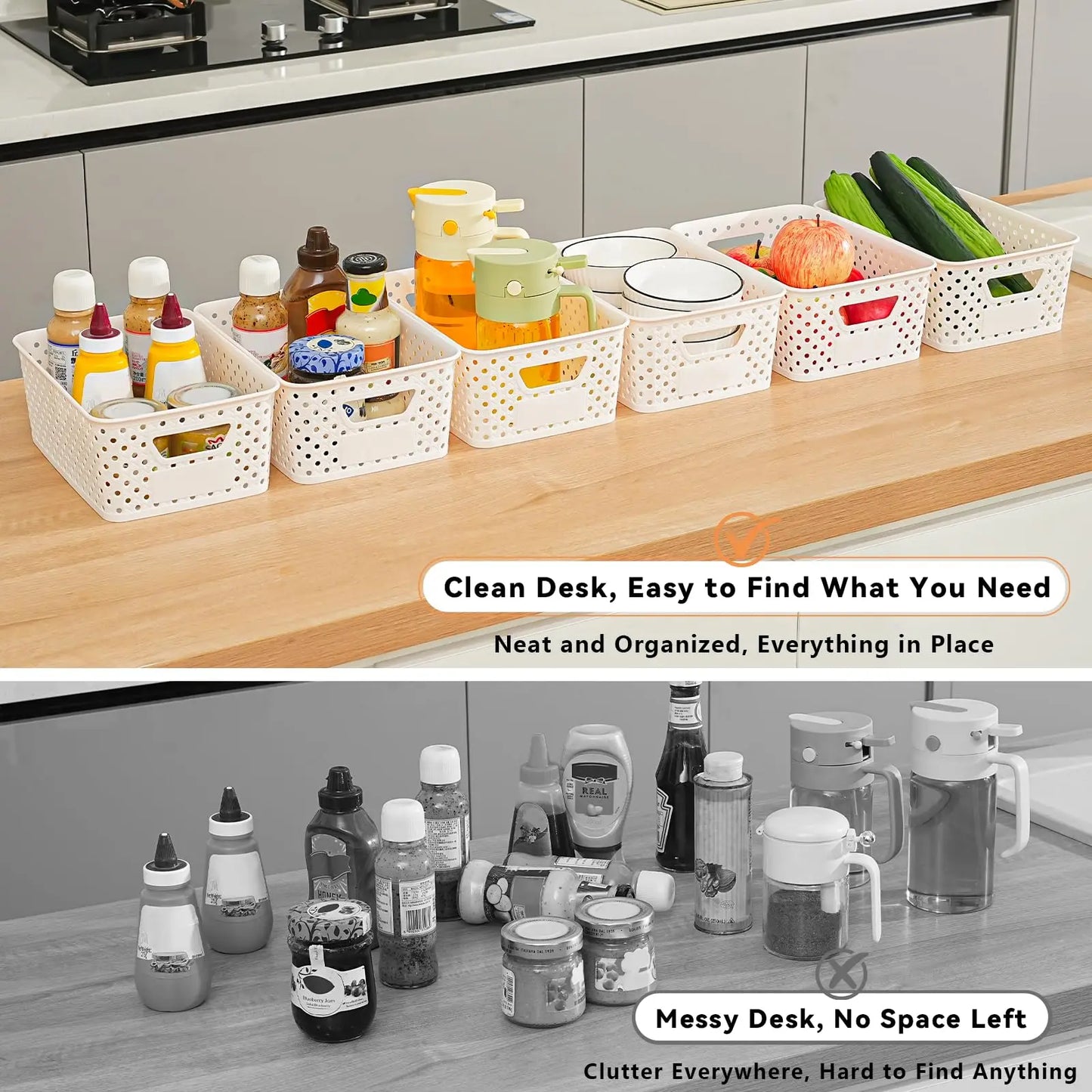 Plastic Storage Basket with Handles
