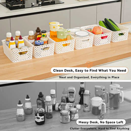 Plastic Storage Basket with Handles