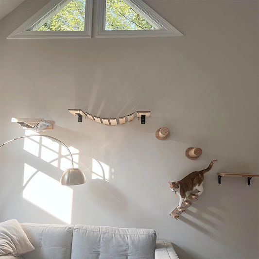 Wall Mounted Cat Climbing Shelf & Scratcher