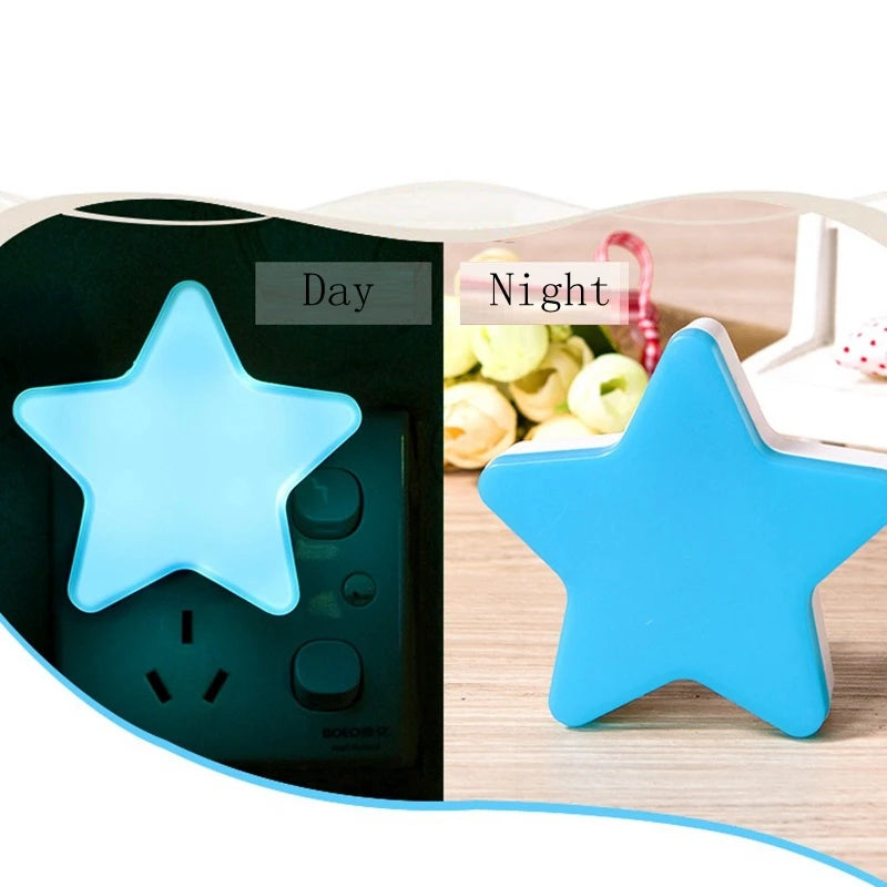 LED Star Night Light Plug-In Bedroom Lamp