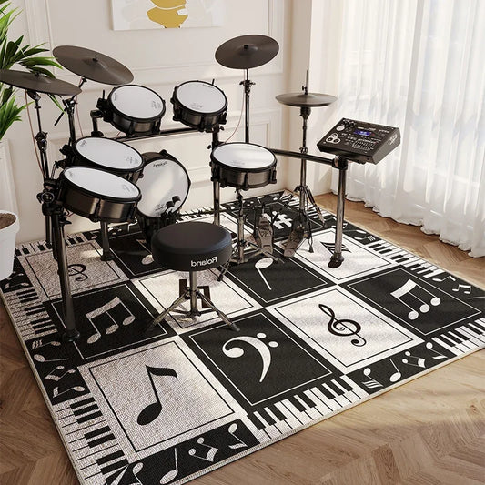 Modern Abstract Music Area Rug