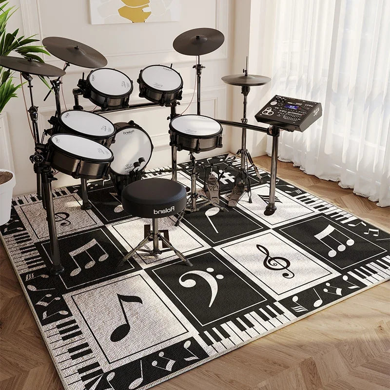 Modern Abstract Music Area Rug