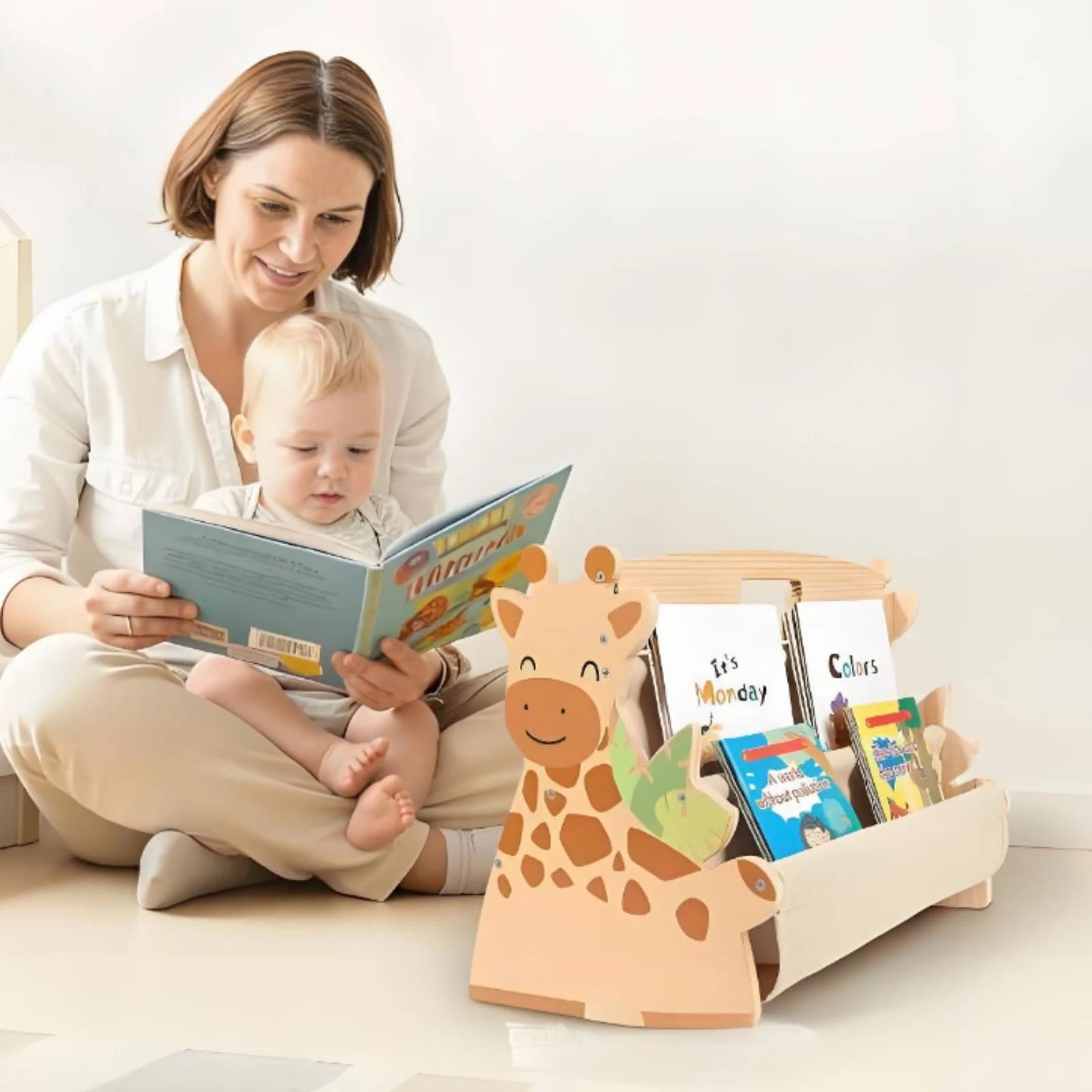 Giraffe Wooden Kids Bookshelf
