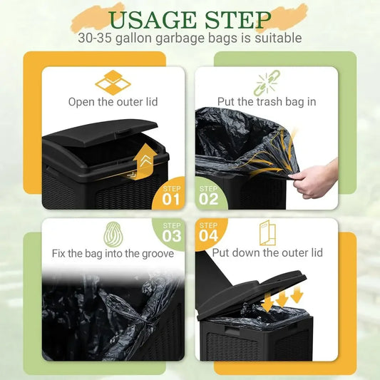 33 Gallon Waterproof Outdoor Storage Bin with Lid
