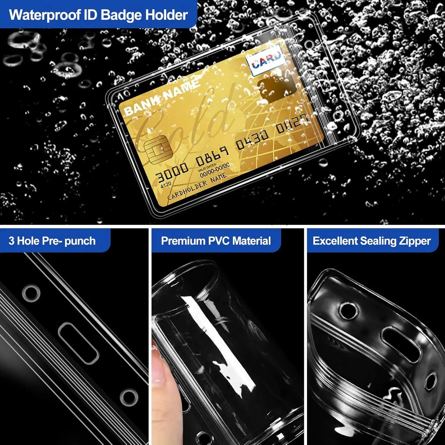 Waterproof Vertical ID Card Holder