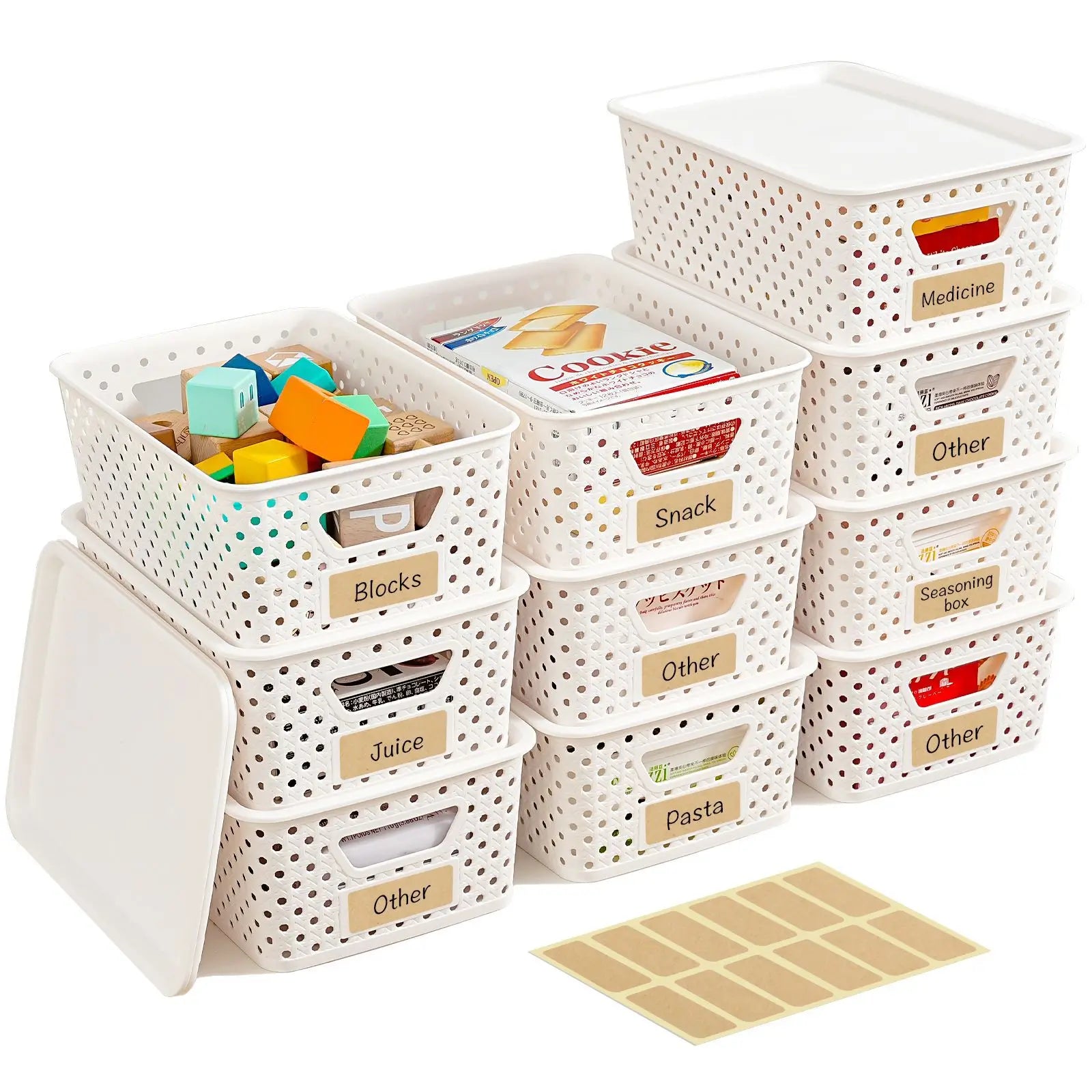 Plastic Storage Basket with Handles
