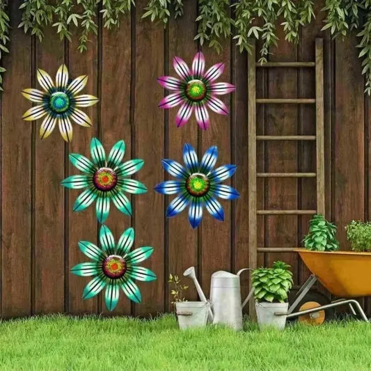 Metal Flower Wall Art Hanging Garden Decoration