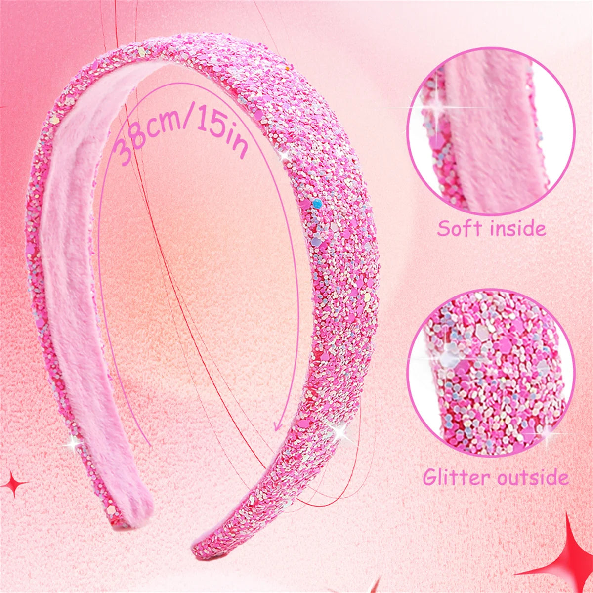 Princess Glitter Wide Headband