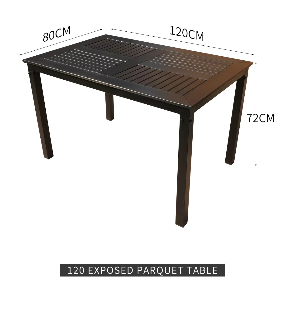 120cm Outdoor Dining Table with Wood-Plastic Top