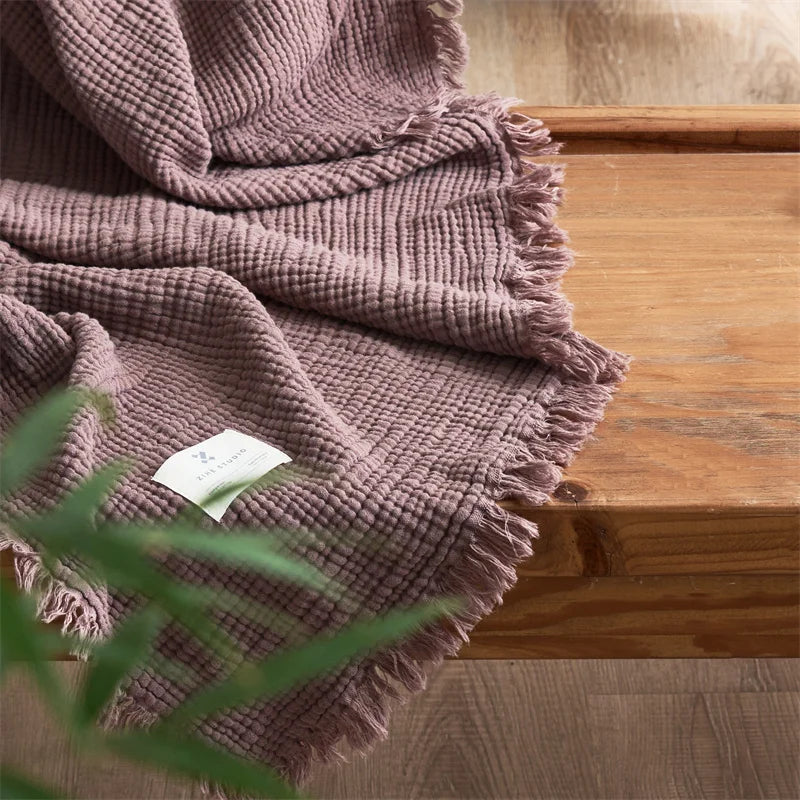 Throw Blanket with Tassels