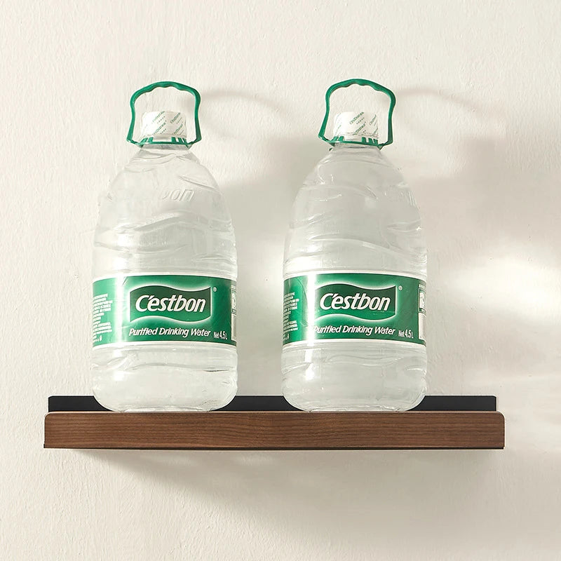 No-Drill Solid Wood Bathroom Shelf