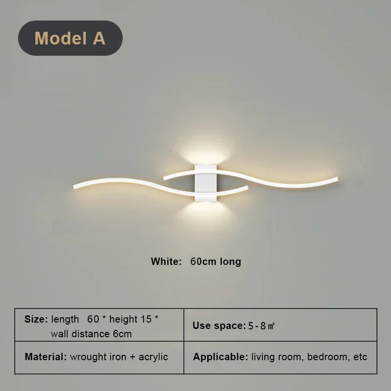 Dimmable Aluminium Wall Light for Bedroom & Living Room