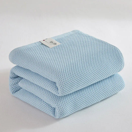 Waffle Plaid Cotton Blend Blanket