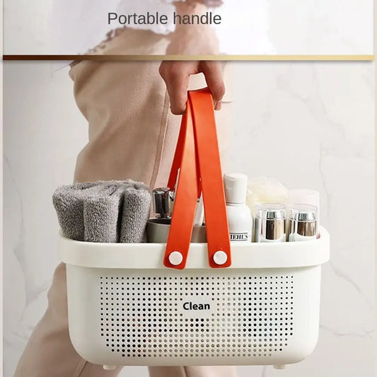 Large Capacity Plastic Storage Basket with Handle