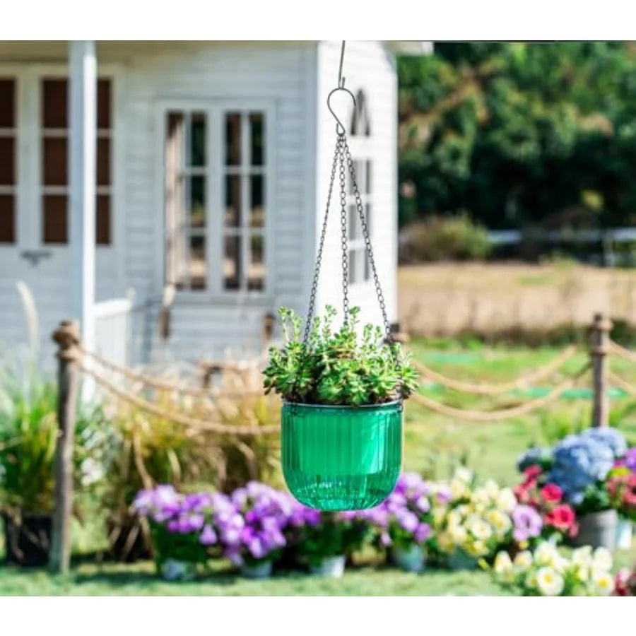 2-Pack Self-Watering Hanging Planters with Hooks