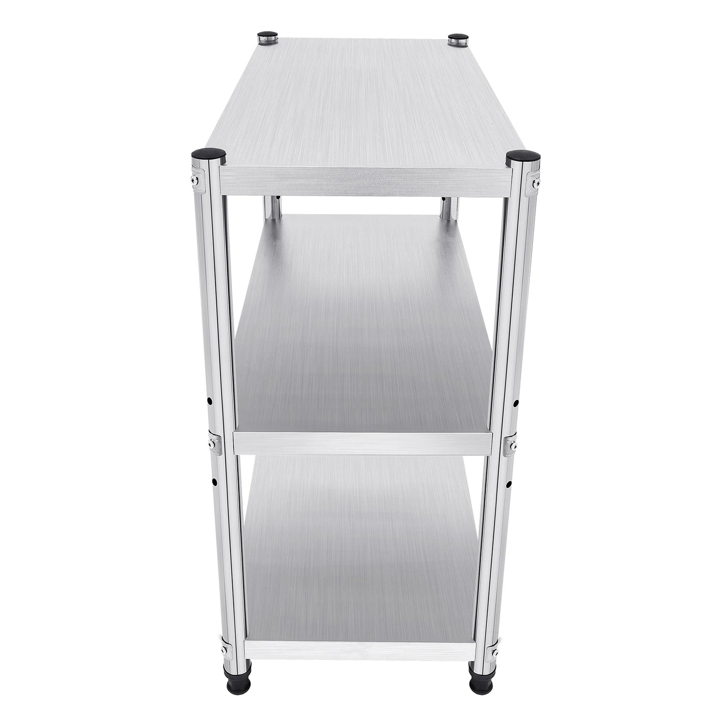 3-Tier Stainless Steel Kitchen Work Table with Adjustable Shelf