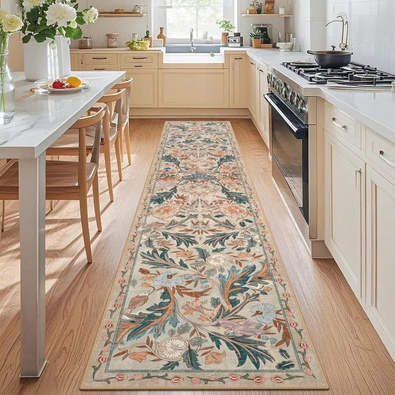Floral Bird Runner Rug