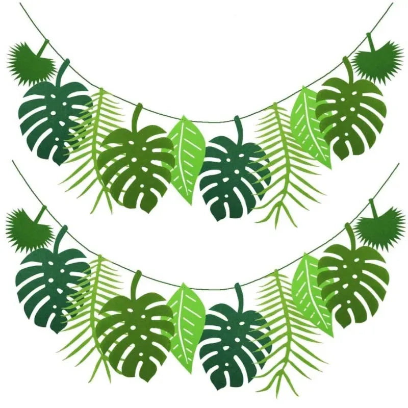 Tropical Turtle Leaf Banner Luau Party Garland