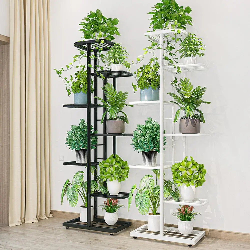 8-Tier Metal Plant Stand with 9 Pot Holders