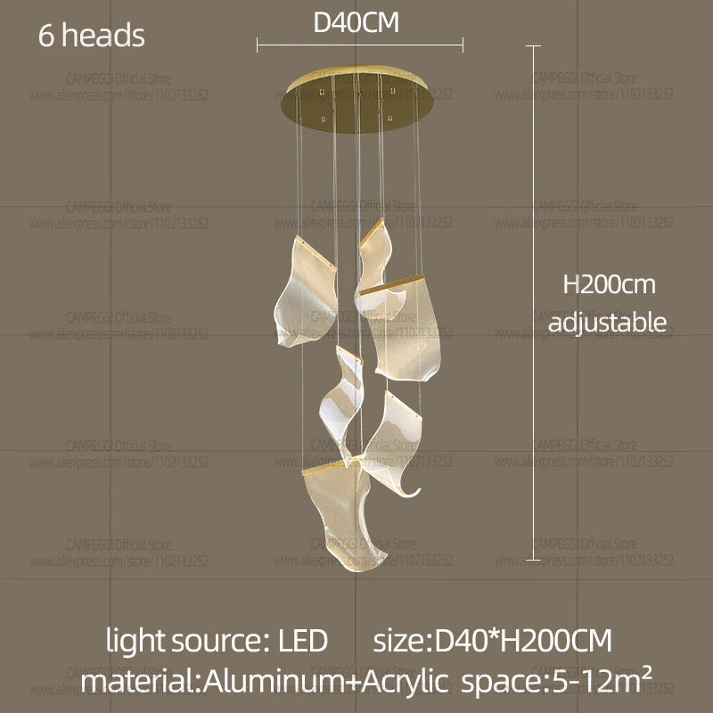 Modern LED Spiral Chandelier