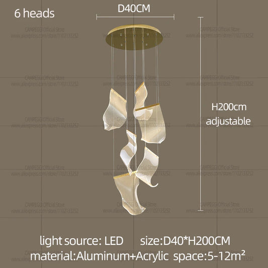Modern LED Spiral Chandelier