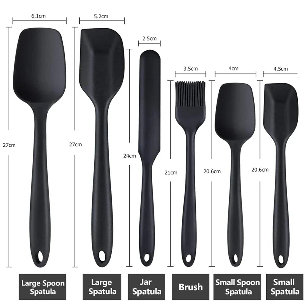 6-Piece Food Grade Silicone Spatula Set