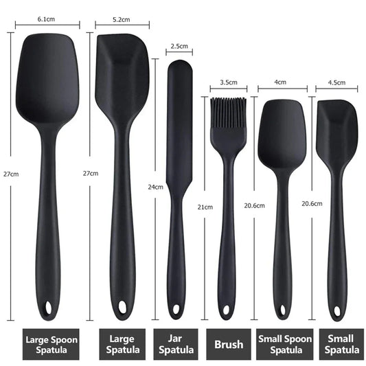 6-Piece Food Grade Silicone Spatula Set