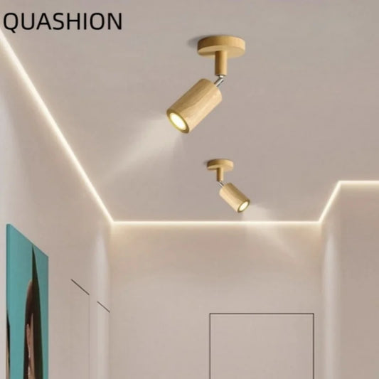 Wooden Adjustable Ceiling Spotlight
