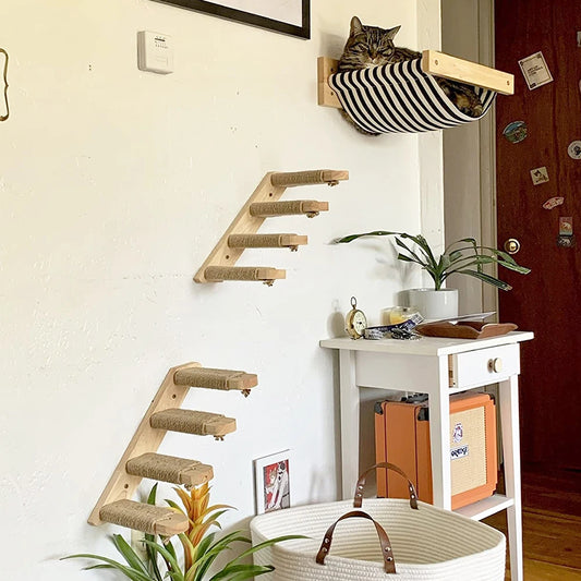 Wall Mounted Cat Climbing Shelf & Scratcher