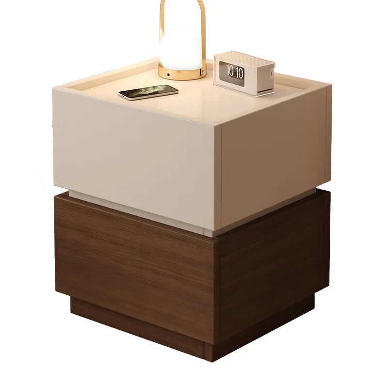 Minimalist Wooden Bedside Table with Storage