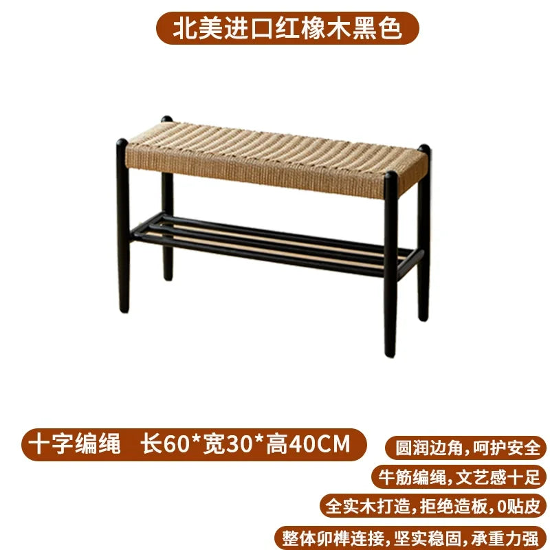 Solid Wood Shoe Bench