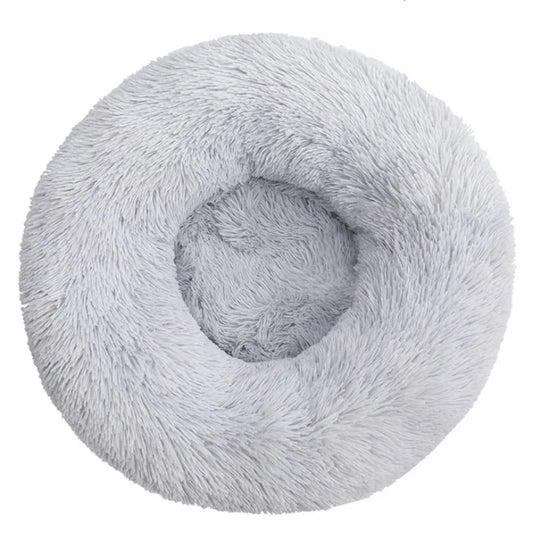 Round Plush Pet Bed for Dogs & Cats