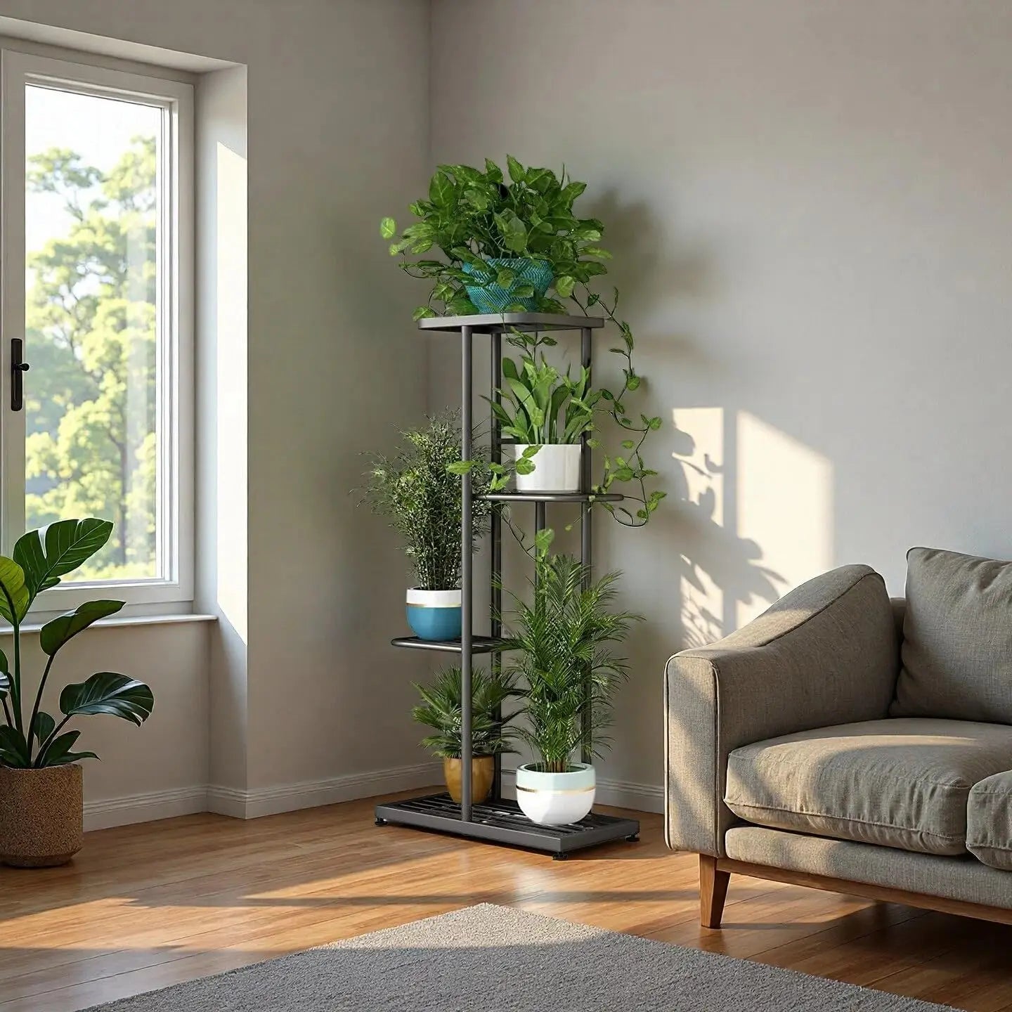 4-Tier Indoor & Outdoor Metal Plant Stand