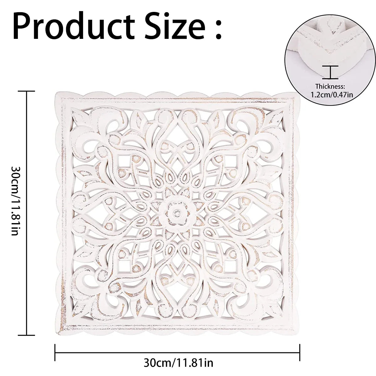 Hollow Carved Wooden Floral Wall Panel Décor