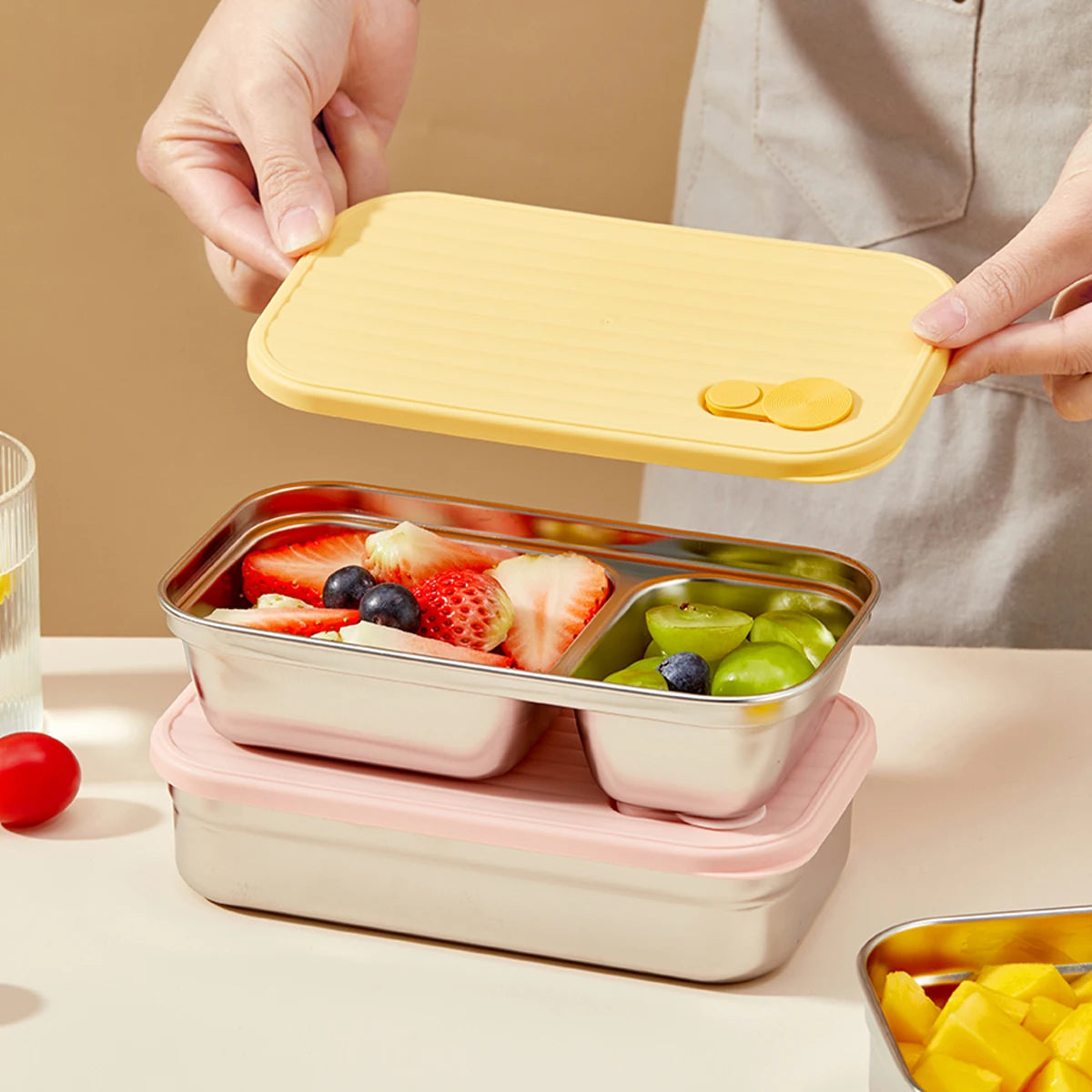 Stackable Leak-Proof Food Container for Meals, Fruits & Salads