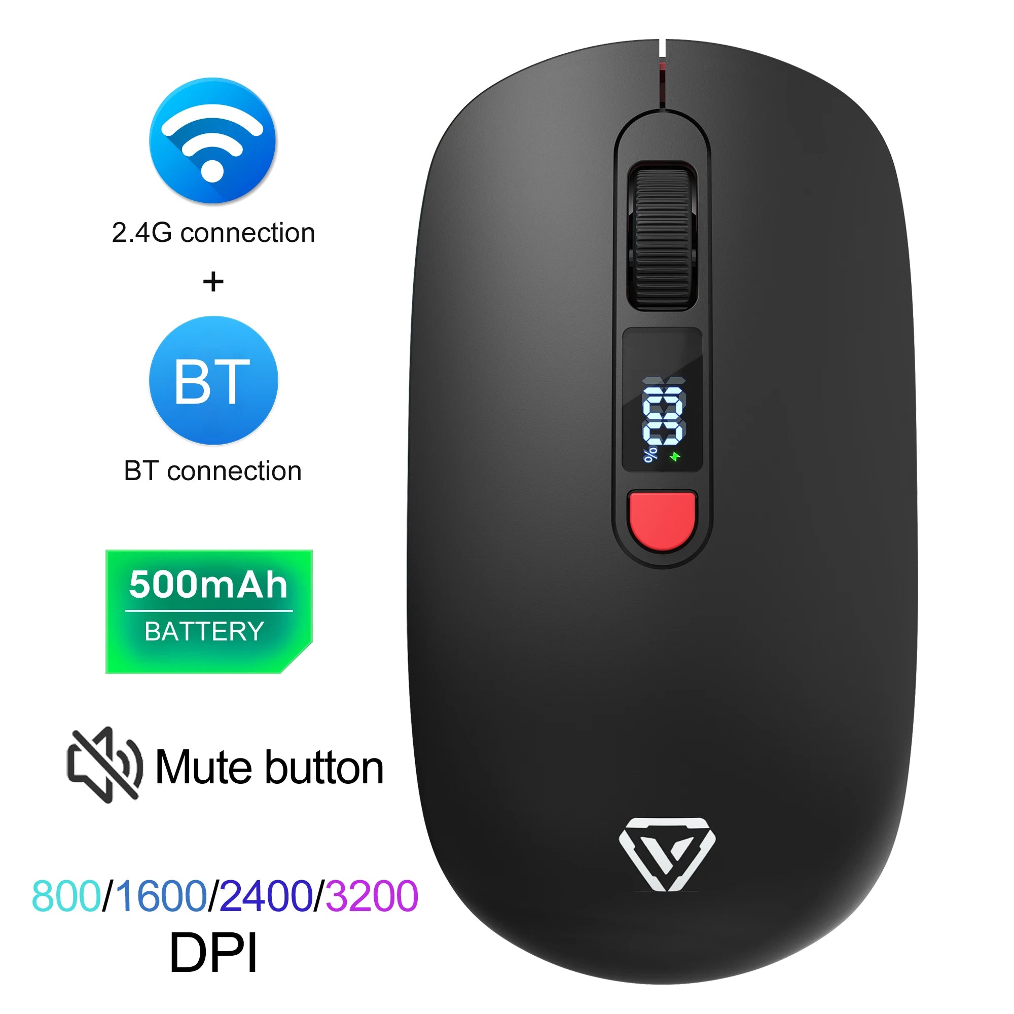 Rechargeable Dual Mode 2.4G Silent Mouse