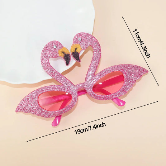 Tropical Luau Party Glasses Photo Props Set