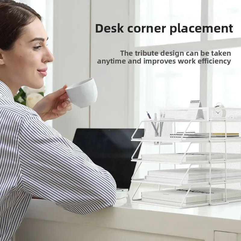 Office File Box Desktop A4 Document Organizer