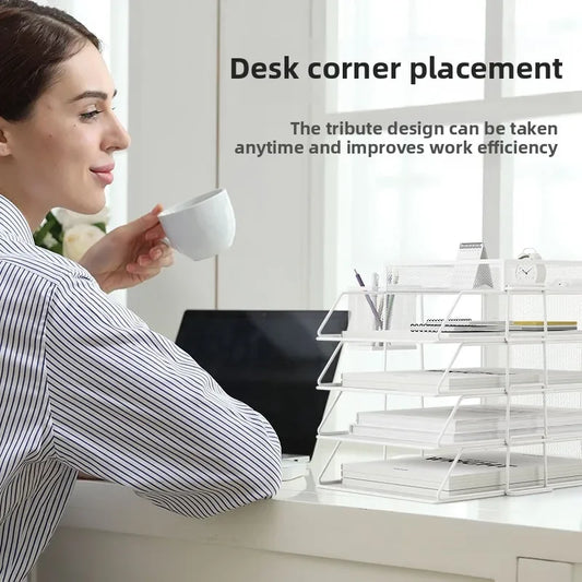 Office File Box Desktop A4 Document Organizer