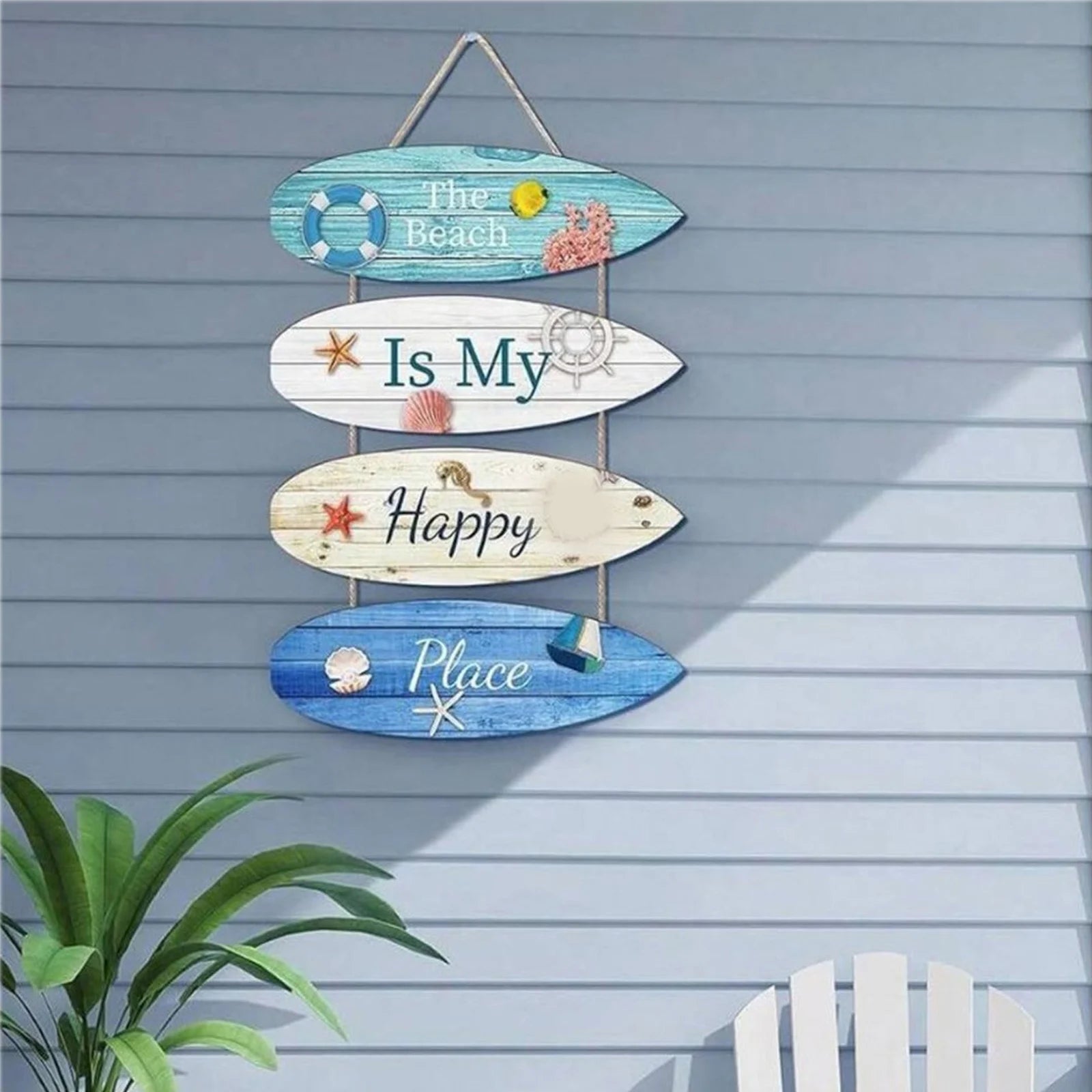 Vintage Beach Welcome Wooden Hanging Sign