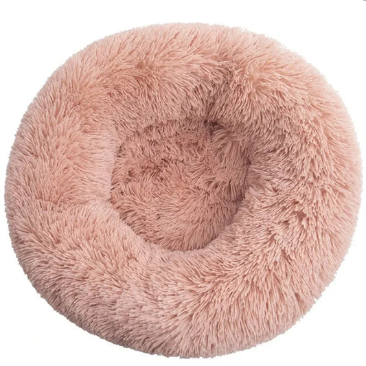 Round Plush Pet Bed for Dogs & Cats