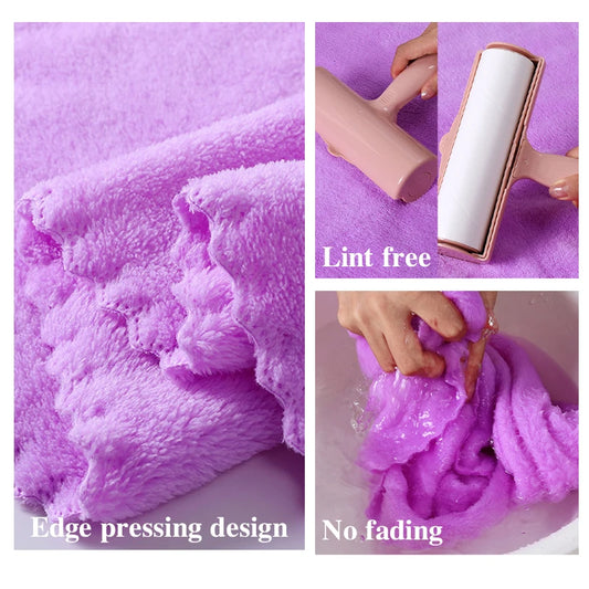 2-Piece Coral Velvet Bath Towel Set