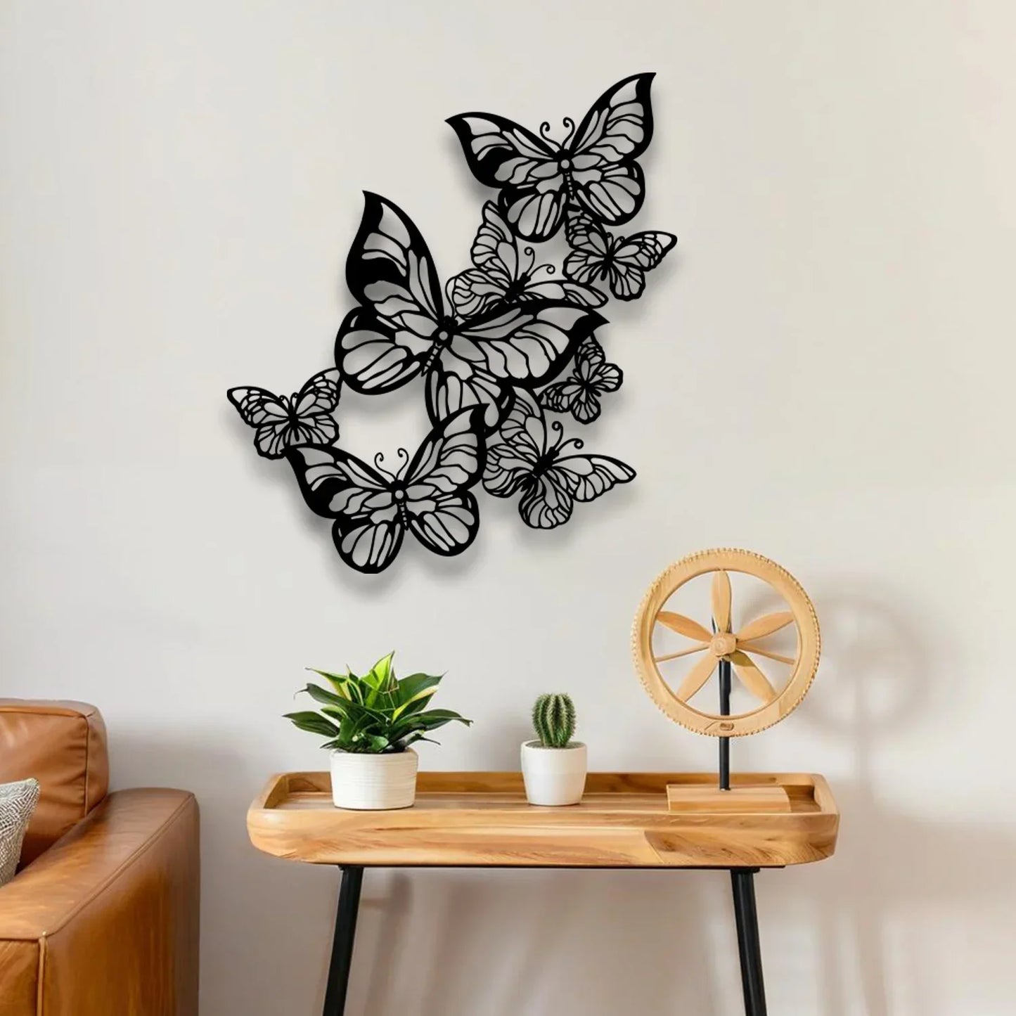 Black & White Butterfly Metal Wall Art Decor