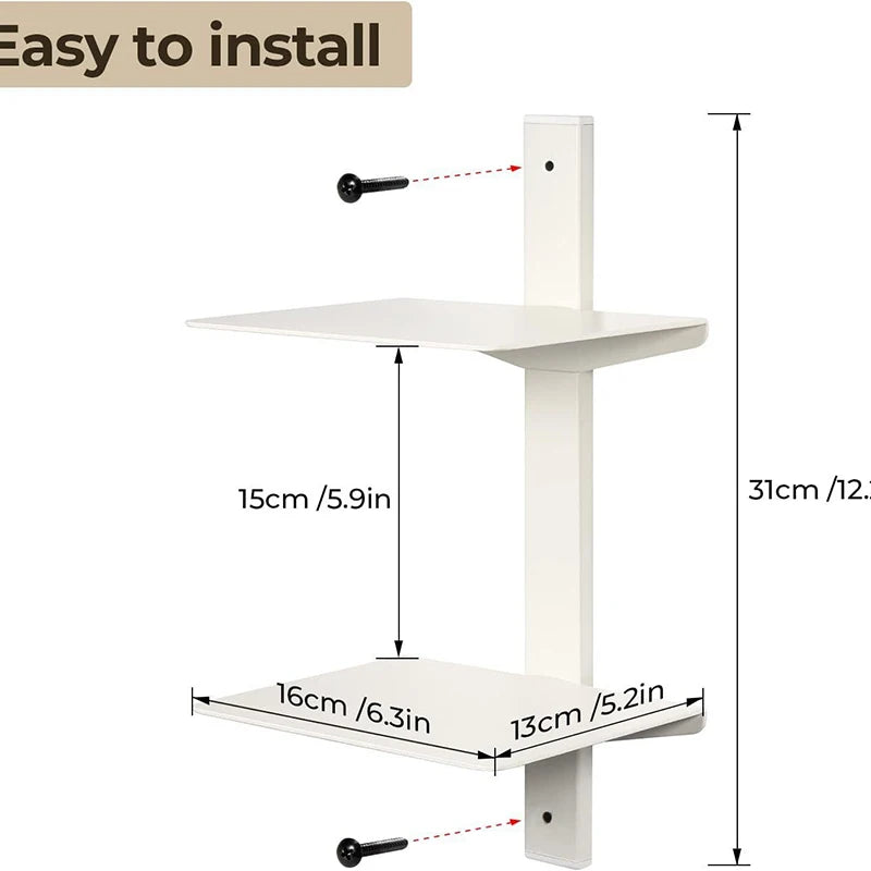 Modern Wall-Mounted Metal Bookshelf