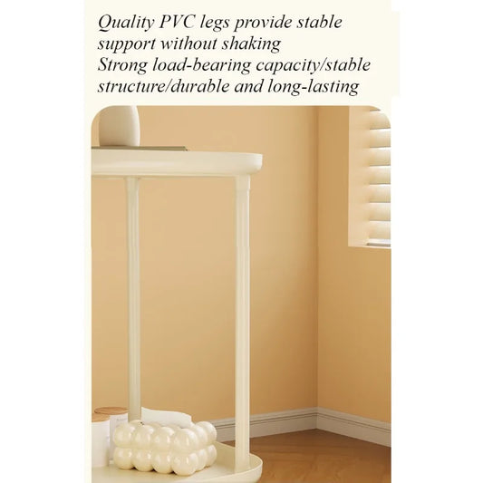 Rolling Bedside Table with Storage Shelf