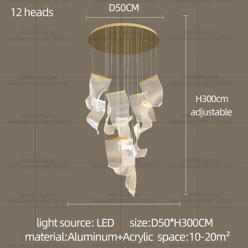 Modern LED Spiral Chandelier