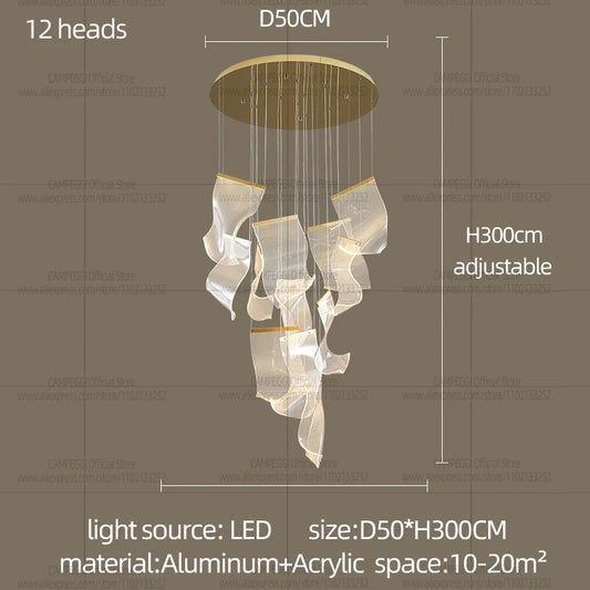 Modern LED Spiral Chandelier