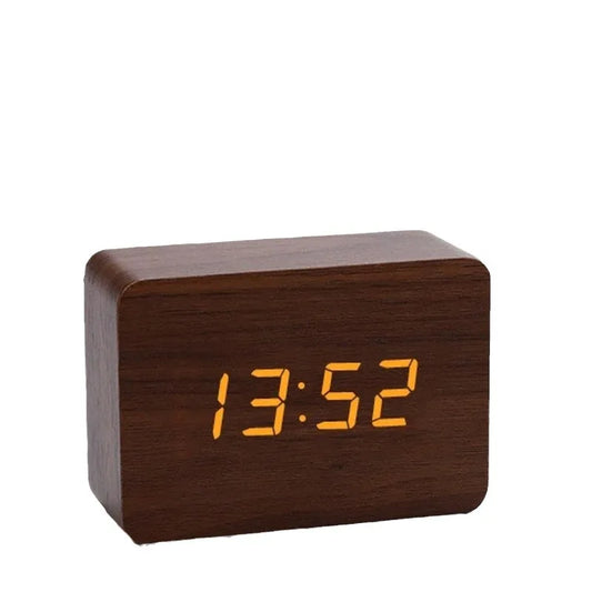 LED Wooden Digital Alarm Clock